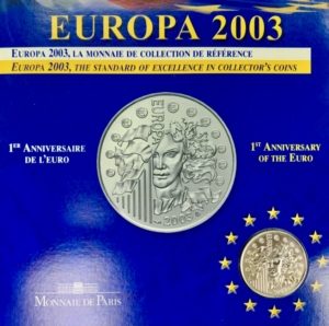Europa Silver coin 2003  – The standard of excellence Ευρώ Νομίσματα